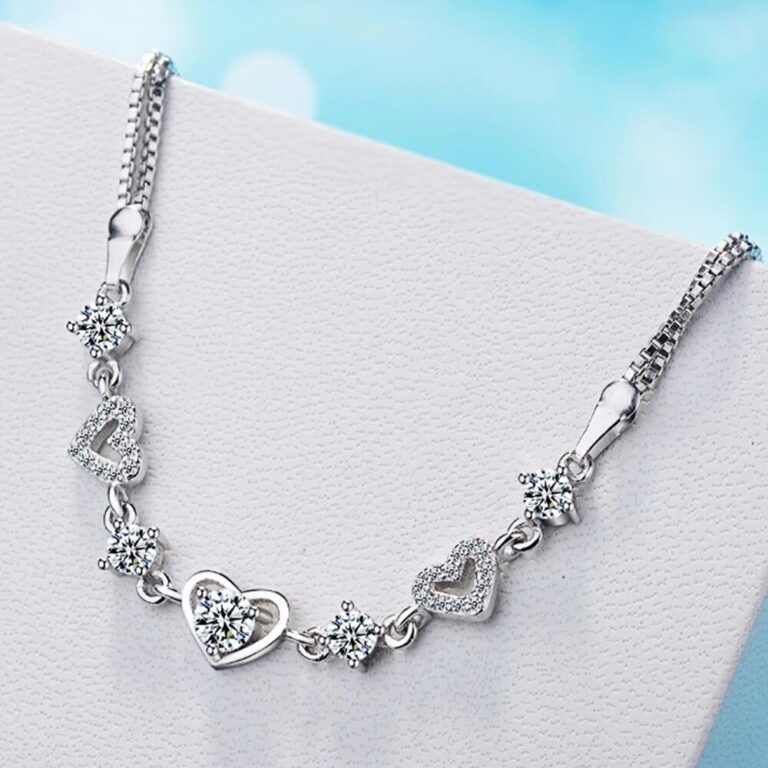 MISCHA - Bracelet de mariage COEUR sur serti 10 mm ARGENT